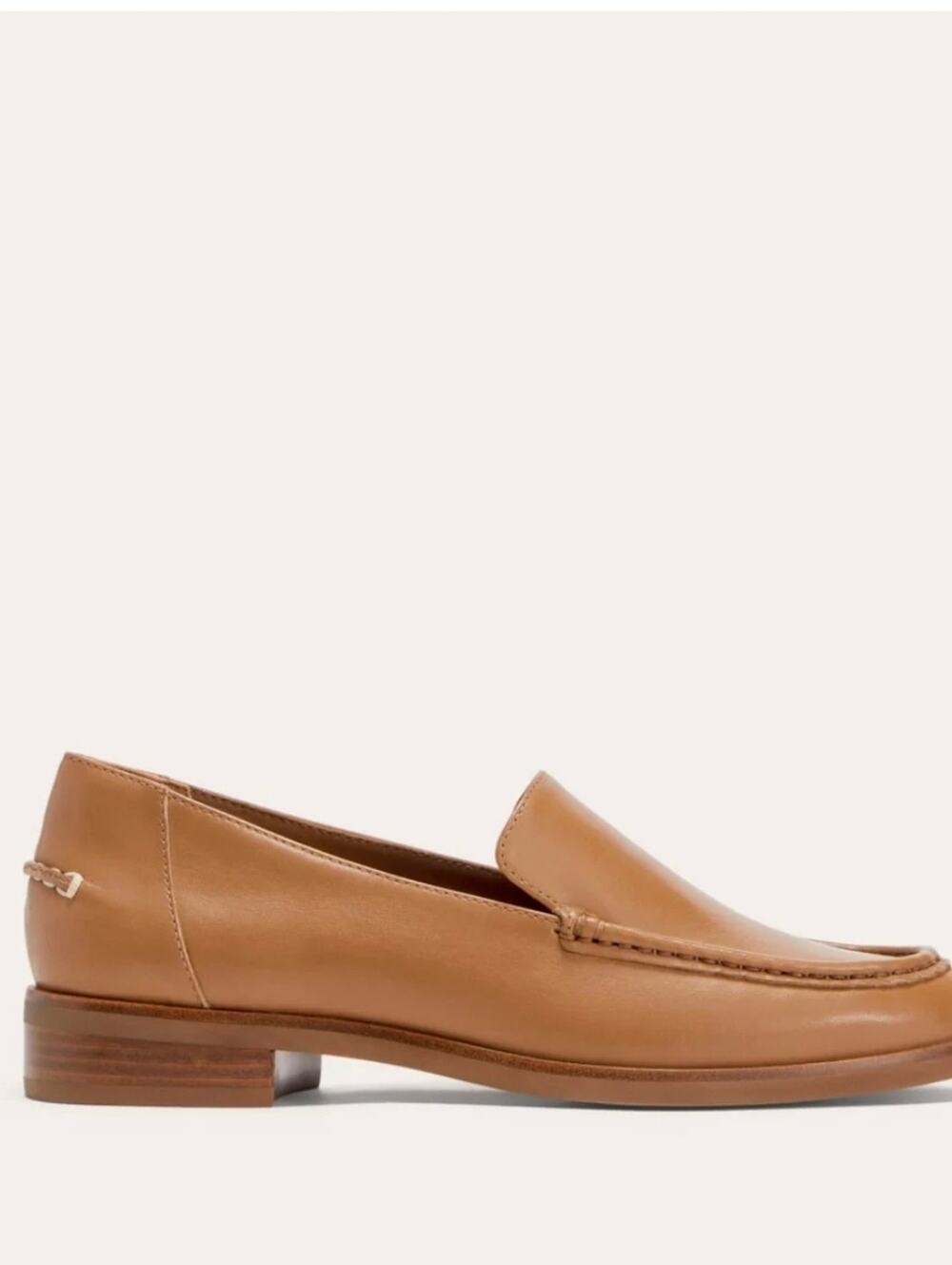 Everlane Modern Loafer Camel Tan Leather Slip On Stacked Heel Shoes Size 9.5
